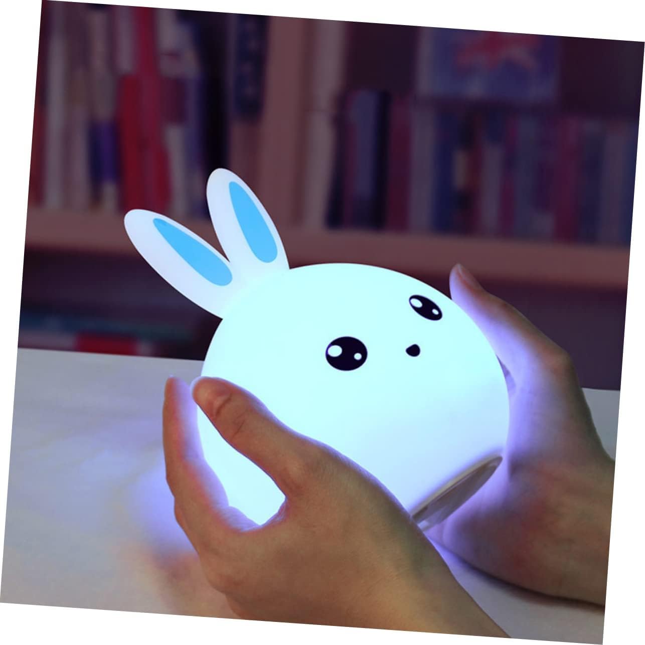 Silicone Rabbit Night Lamp For Kids, USB Rechargeable, Colour Changing LED, 15 cm